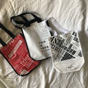 Pack of three LuLu Lemon shopping bags